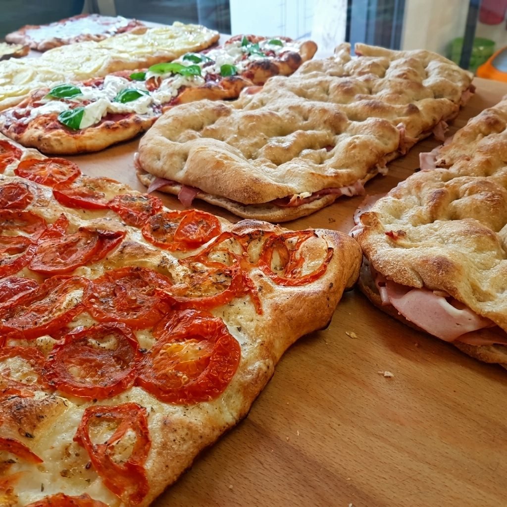 Pizze e schiacciate all'Antico Forno Bacci